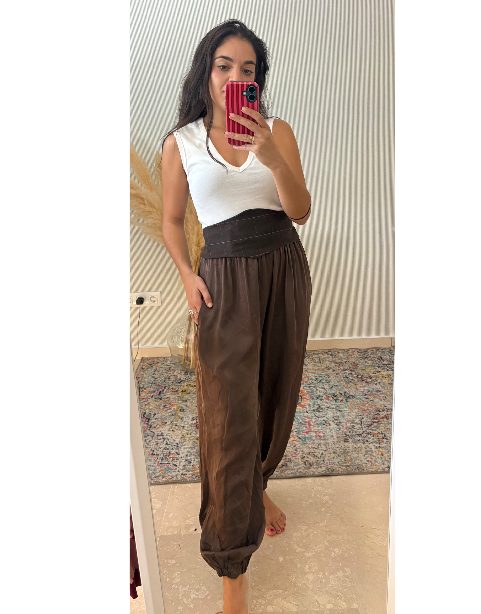 Pantalón bombacho satinado