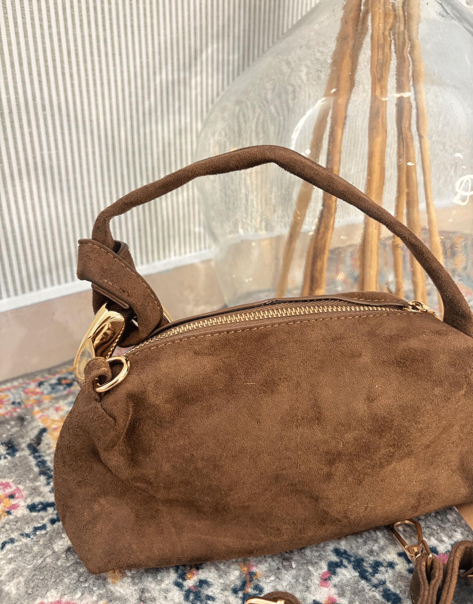 Bolso pequeño serraje marrón