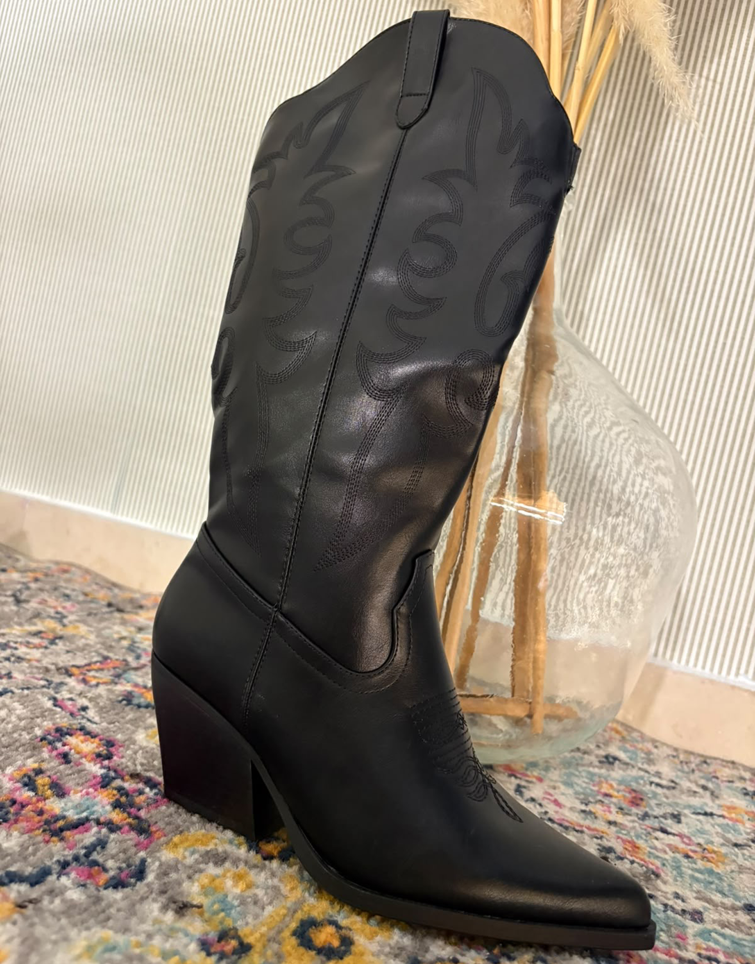 Bota cowboy negra