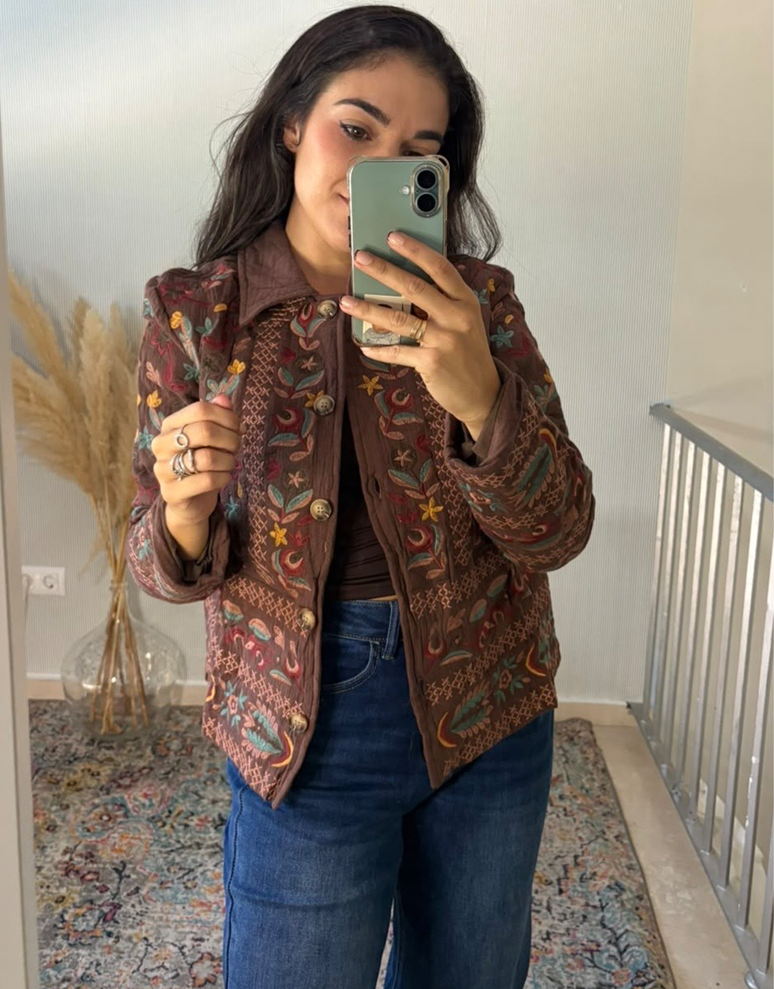 Chaqueta Acolchada bordada