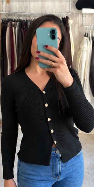 Rebeca canalé negra