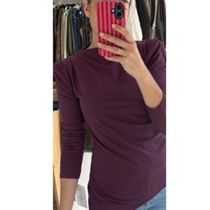 Camisa simétrica hombreras burdeos