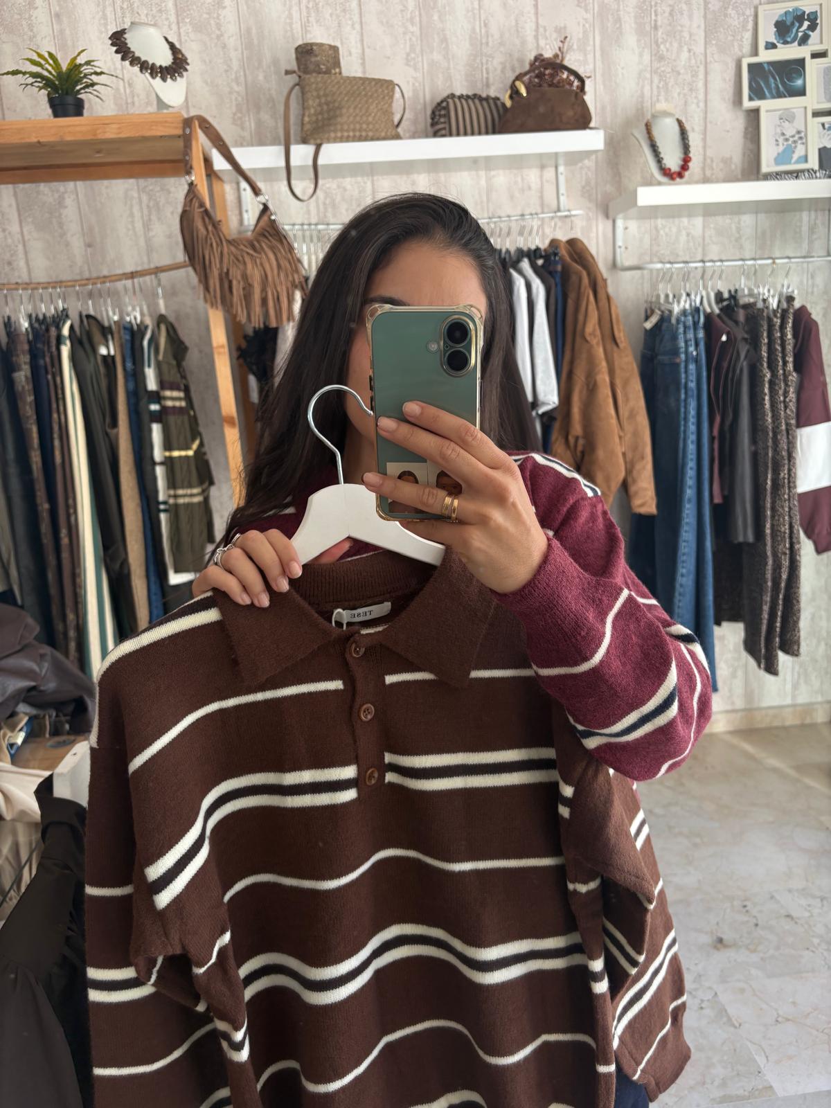 Jersey polo marrón