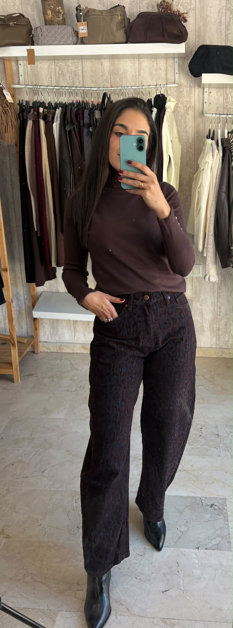 Jeans animal print terciopelo