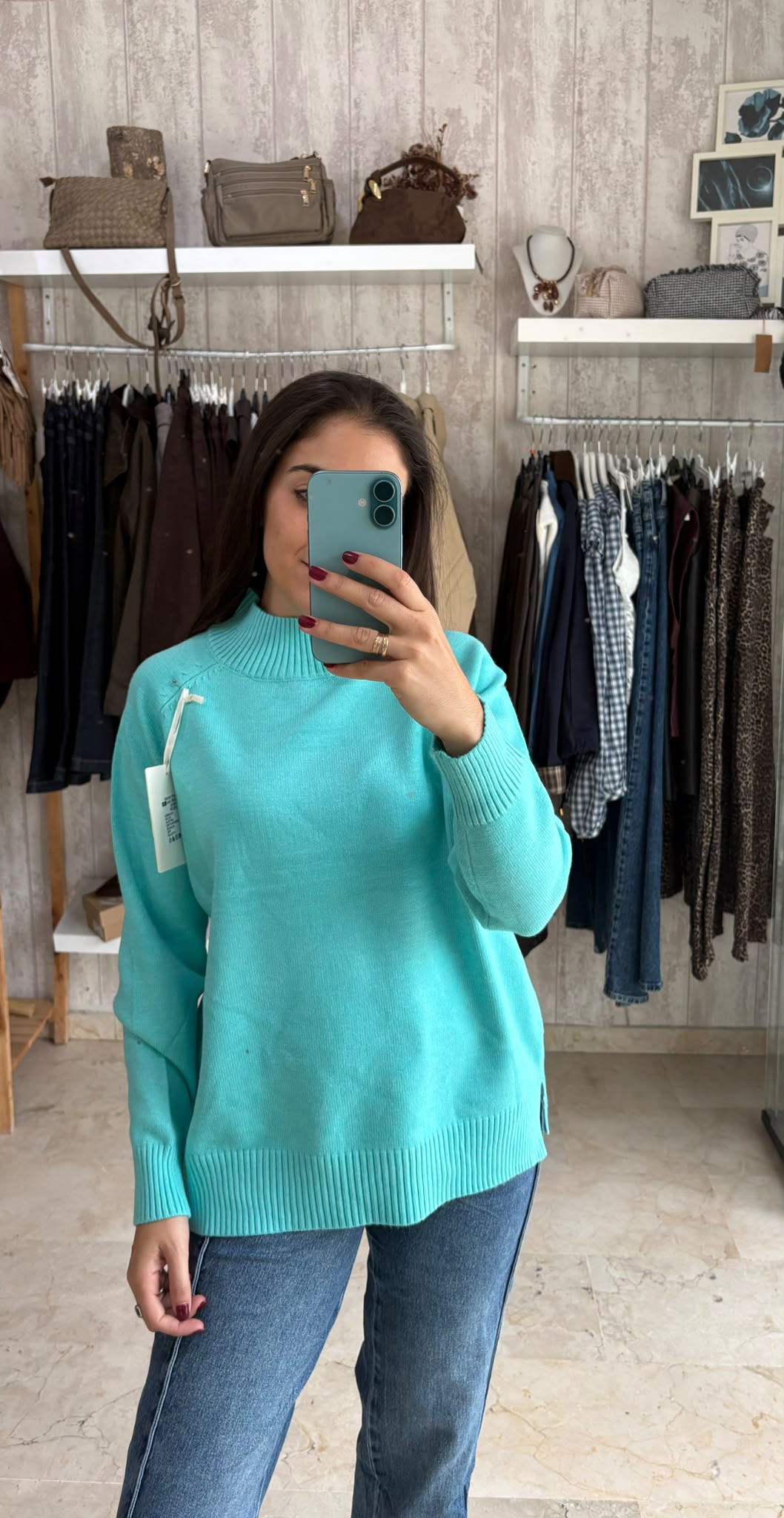 Jersey arcoíris turquesa